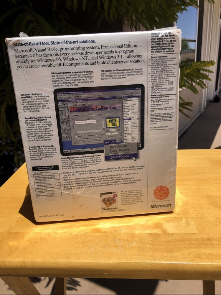 NEW Microsoft Visual Basic 4.0 Professional Upgrade Version Windows (Sealed).