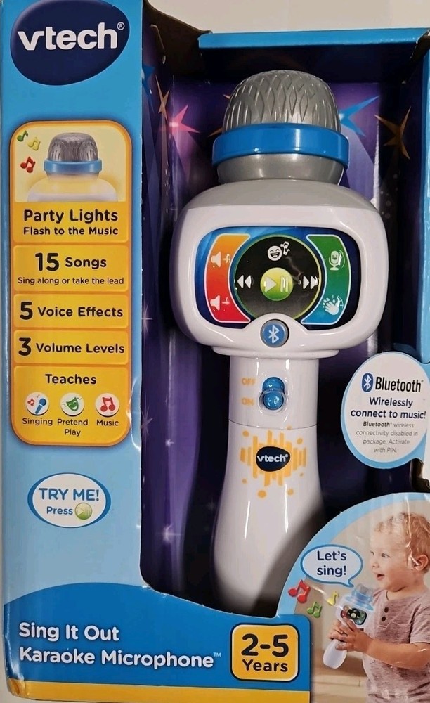 Vtech Sing It Out Karaoke Microphone, White & Blue