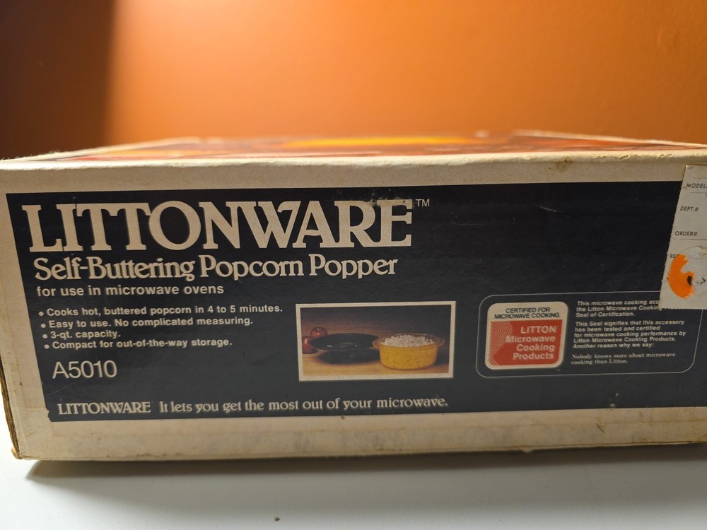 Littonware Self-buttering Popcorn Popper , Tested And Works, Still In Box.