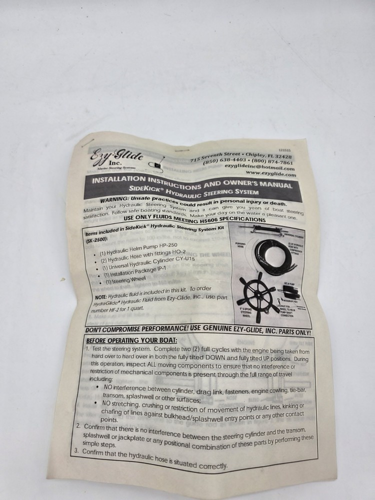 Ezy-Glide Side-Kick Replacement Steering Wheel Used Missing Parts