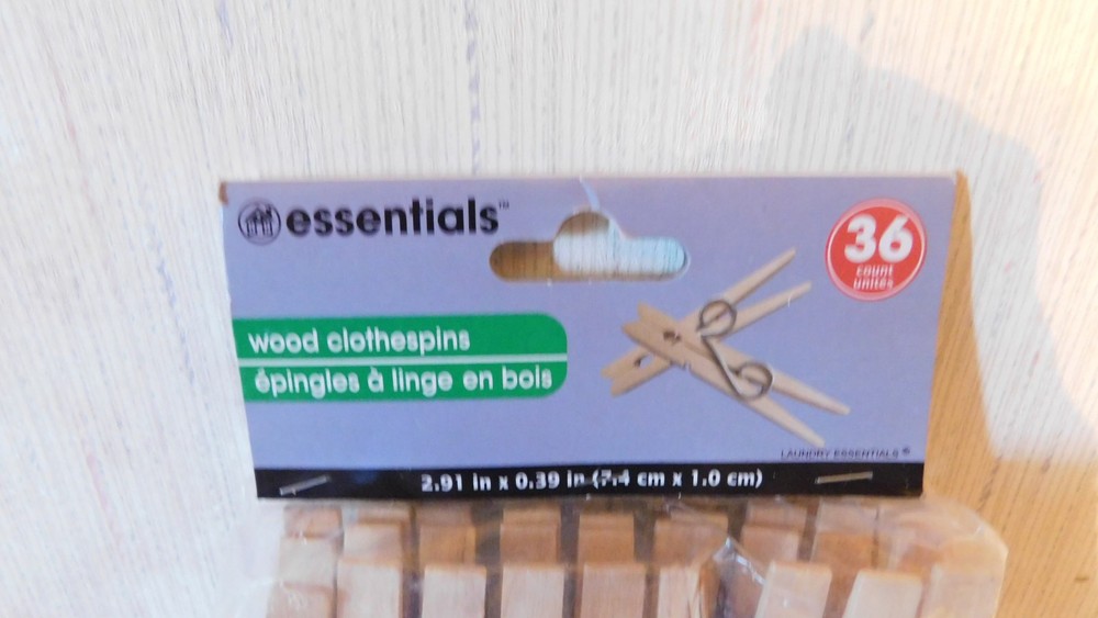 Essentials Wood Clothespins 36 Count