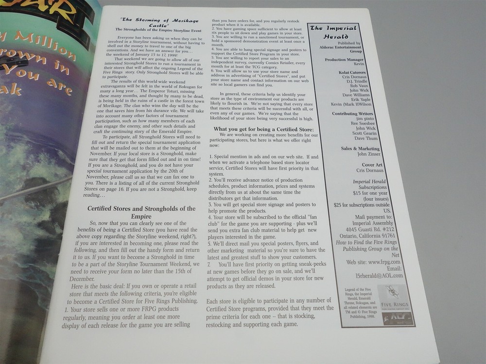 Imperial Herald (Alderac Entertainment): Issue # 10
