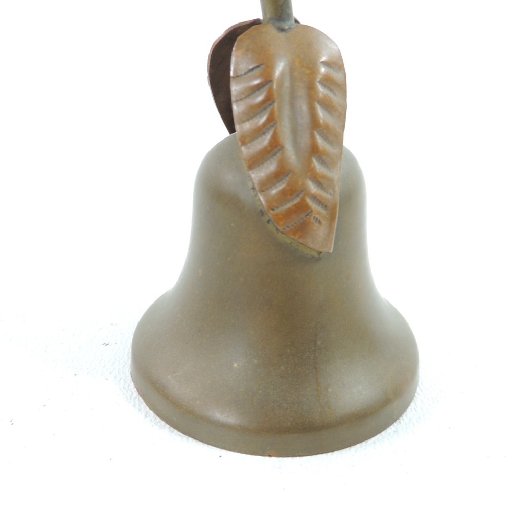 Vintage Brass Bell Branch & Leaf Handle 4 x 2"