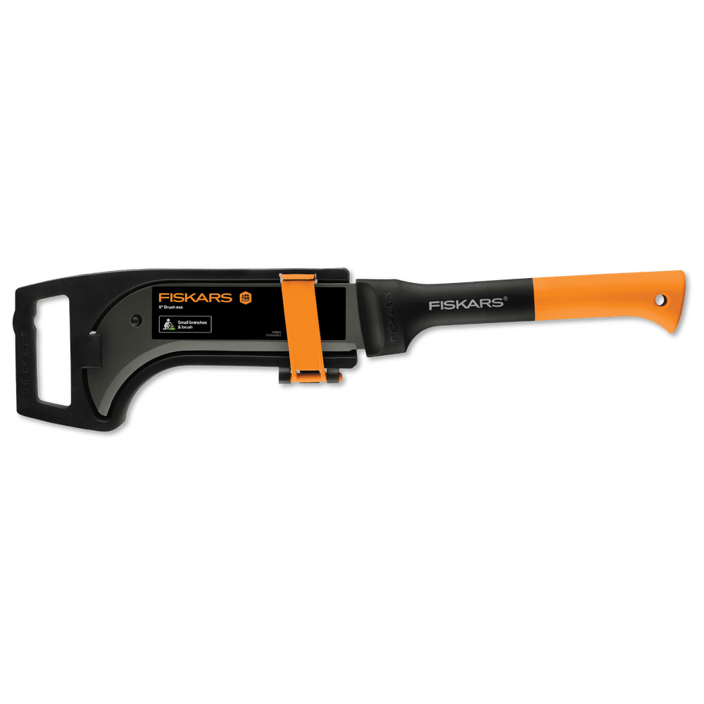 Fiskars 10" Brush Axe with Safety Sheath - Fixed Handle - Black/Orange
