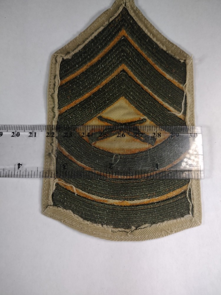 USMC Gunnery Sergeant E-7 Green on Khaki & Tan Embroidered Patch