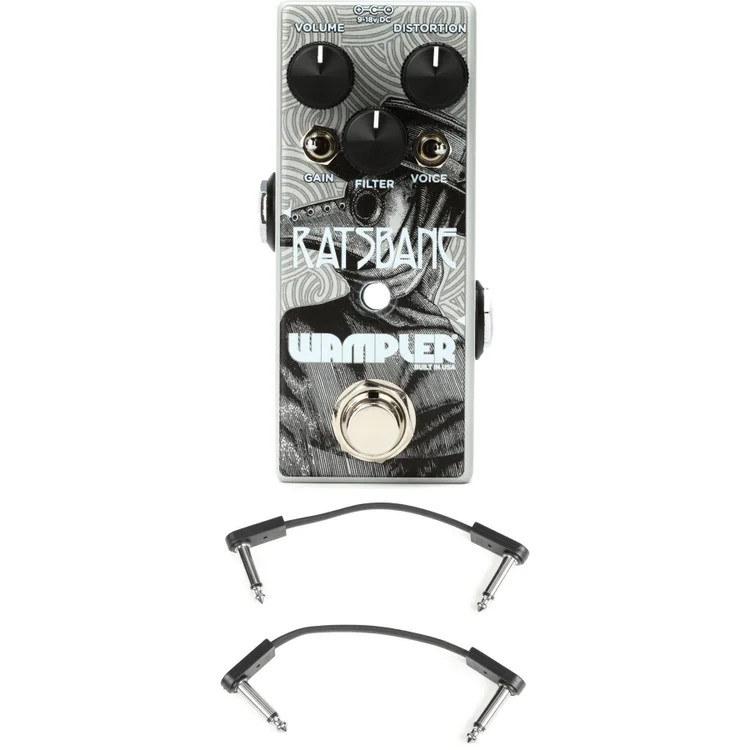 Wampler Ratsbane Distortion Pedal with EBS Patch Cables