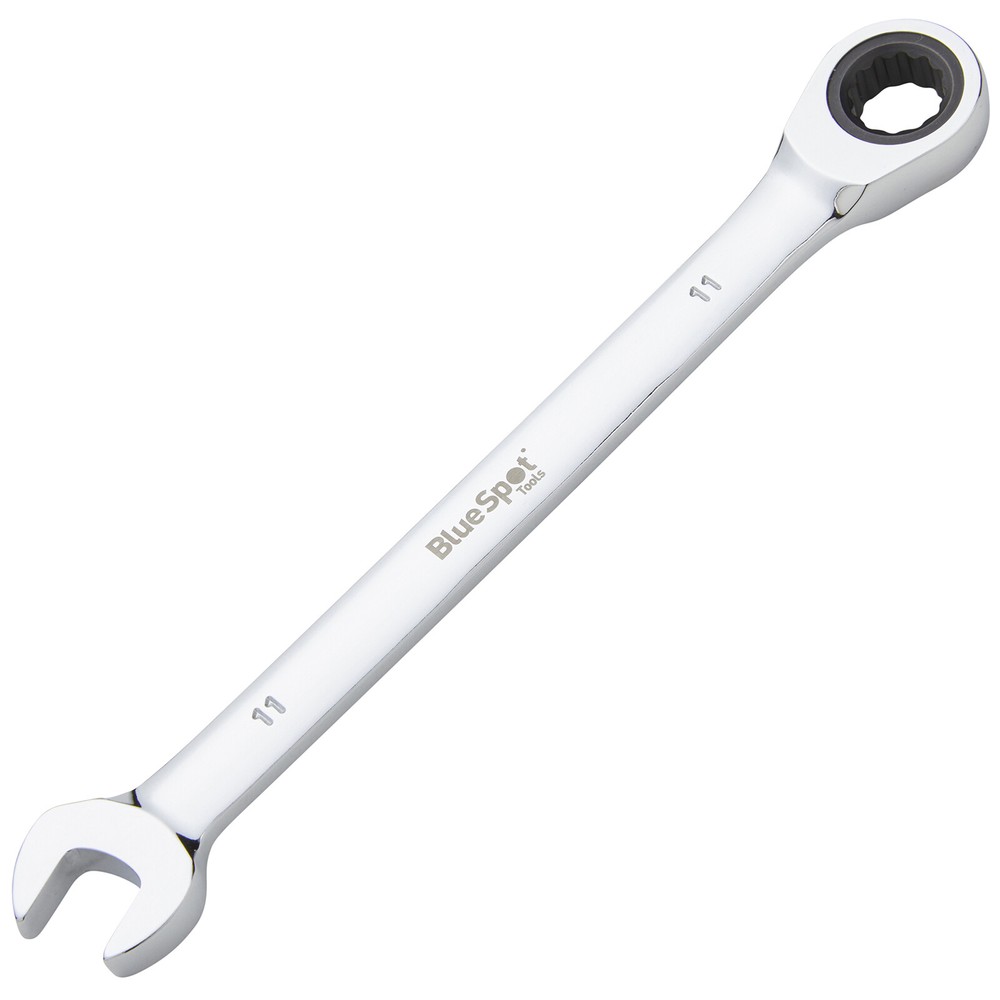 BlueSpot Ratchet Spanner Combination Fixed Head Chrome Vanadium 11mm 72 Tooth