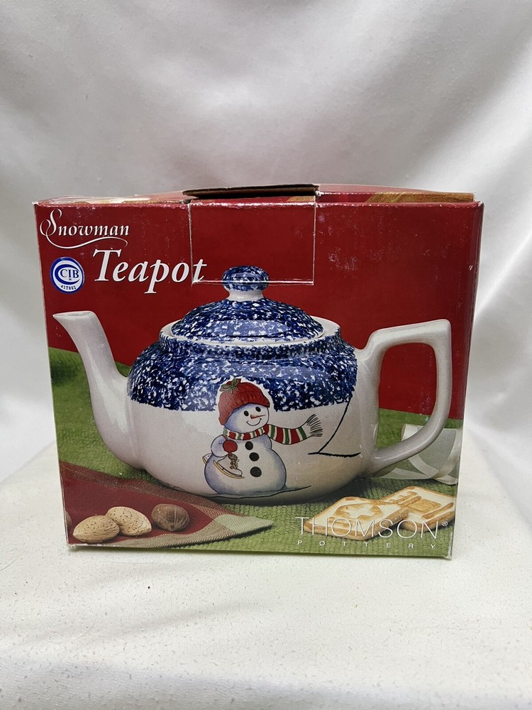 Snowman Teapot Thomson Pottery 2000 NRFB