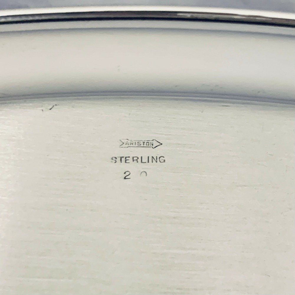 SOLID 925 STERLING SILVER OVAL MODERN TRAY / PLATTER~ MONO