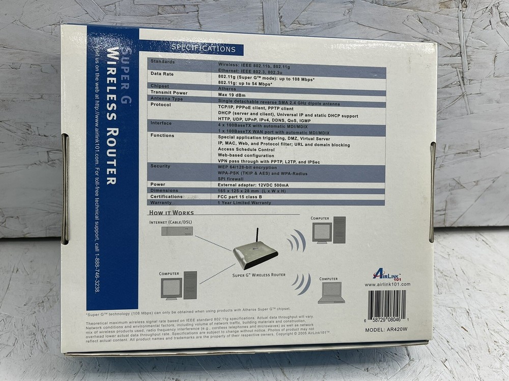 Airlink 101 Super G Multi-Function Wireless Access Point AP431W