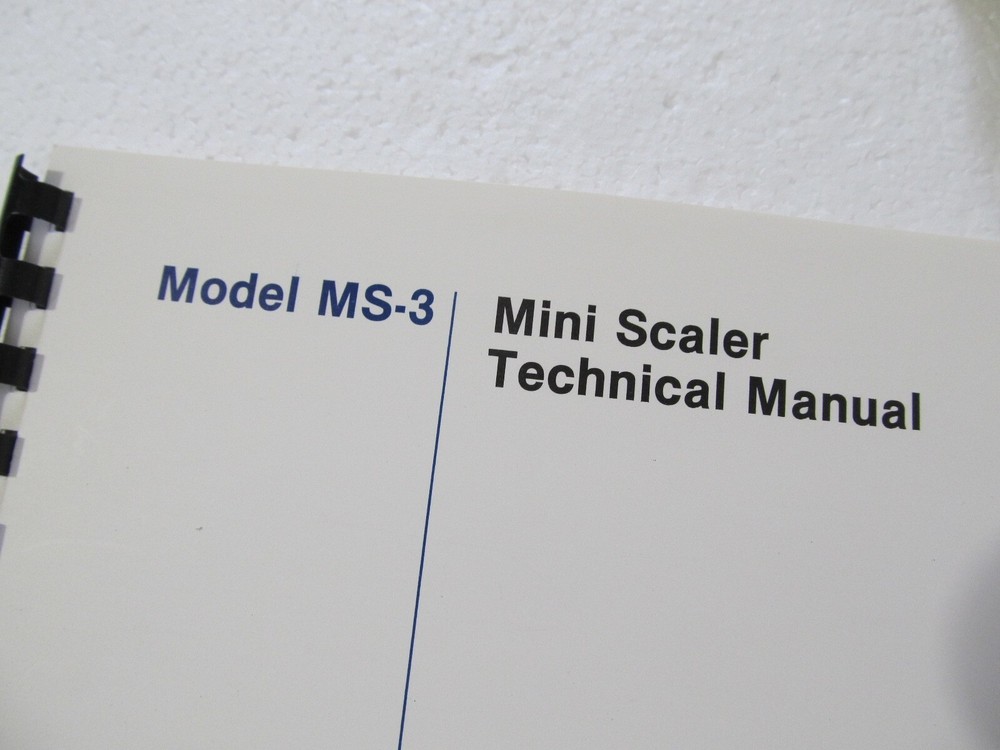 EBERLINE LABORATORY Mini Scaler MS-3 TECHNICAL MANUAL 1987