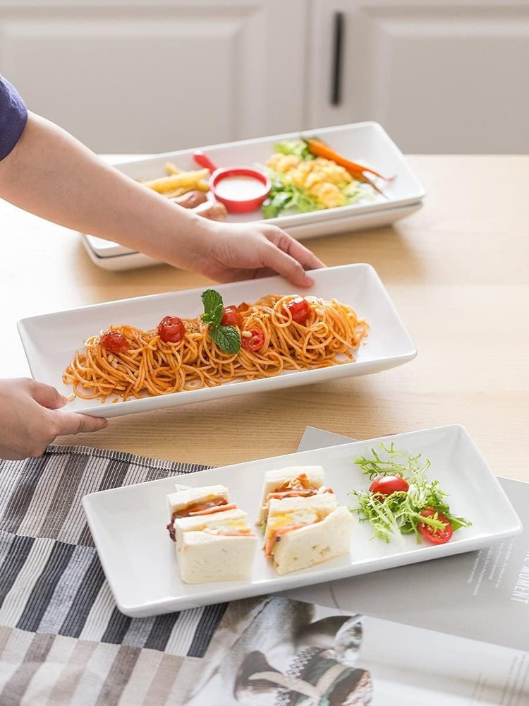 Versatile 14-Inch Rectangular Serving Trays - Perfect for Appetizers & Desserts