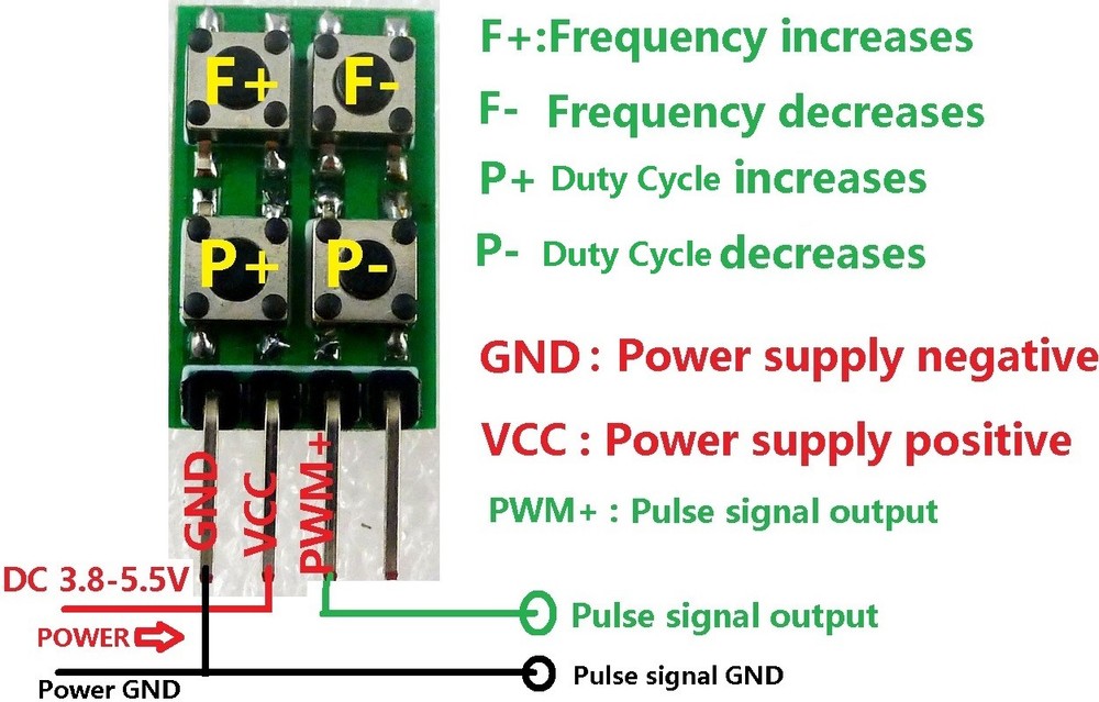 Duty Cycle Frequency Adjustable PWM Square Wave Pulse Generator Module LED NE55