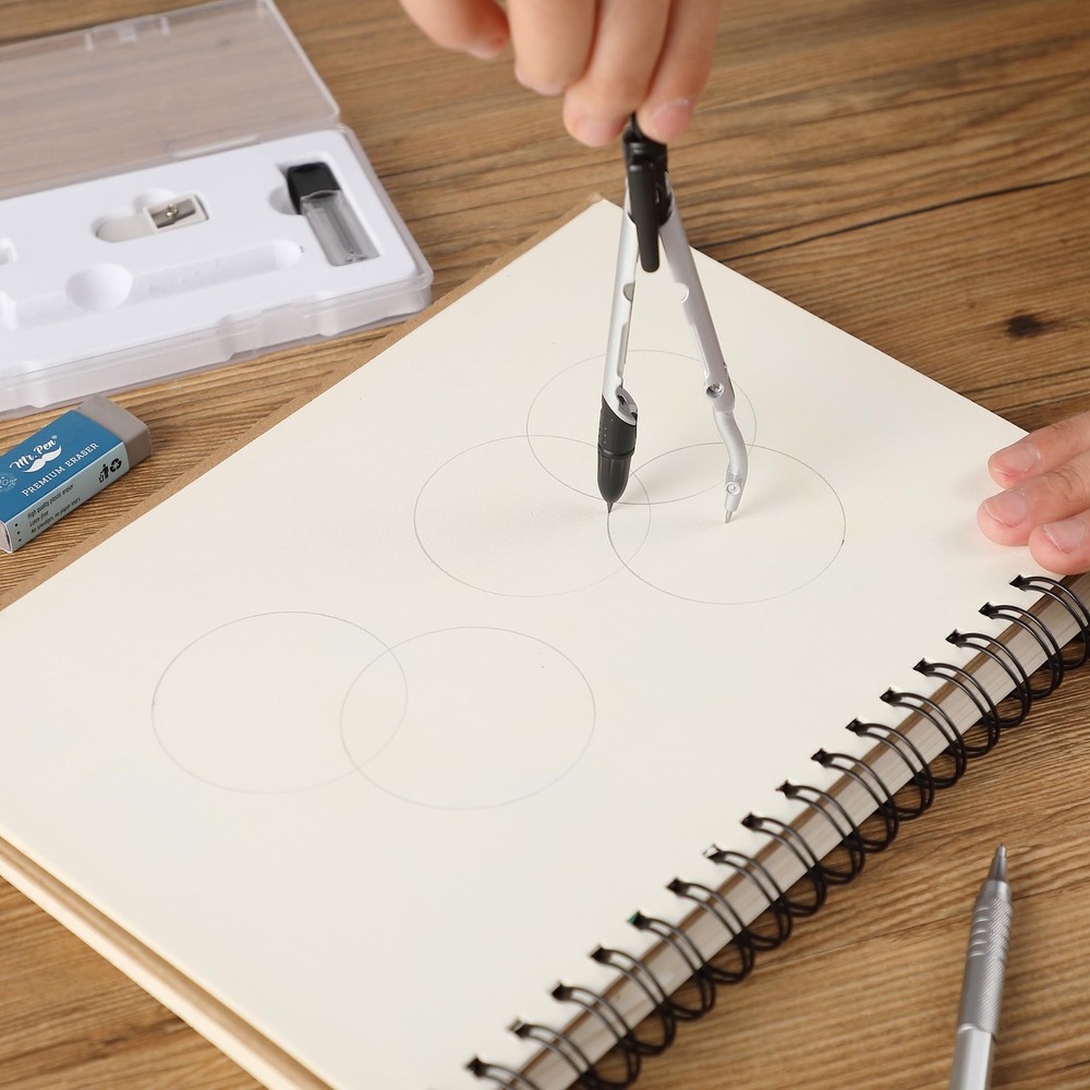 Convertible Compass, Extra Lead Refills, Compass Geometry Tool, Compass Drawing