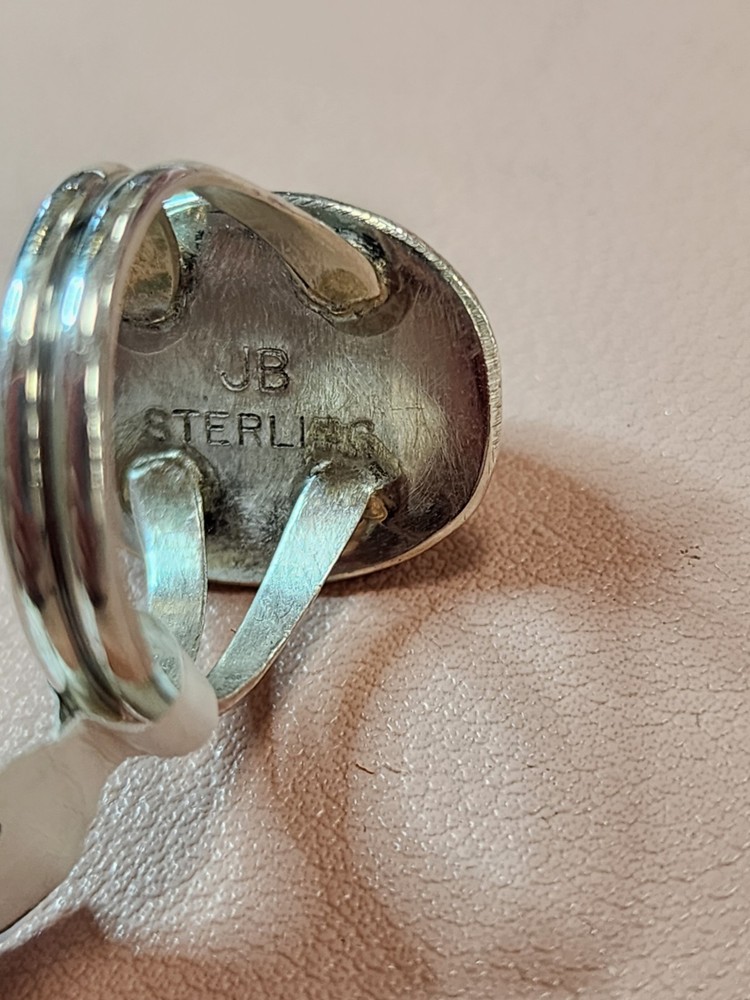 NWT Size 7.5 Onyx & Sterling Silver Signed Native American Ring