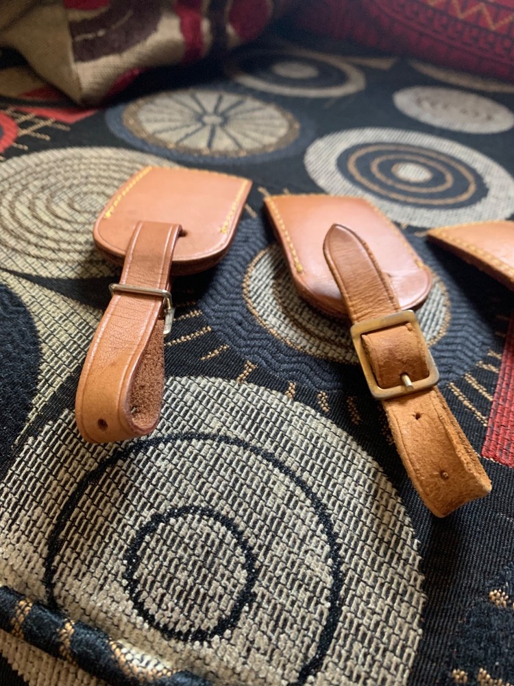 4 Authentic Louis Vuitton leather luggage tags!