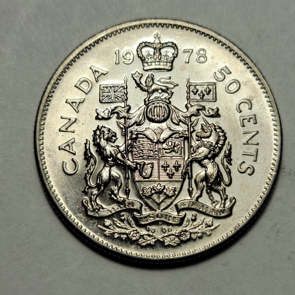 1978  CANADA Half Dollar ELIZABETH II 50 Cent Coin
