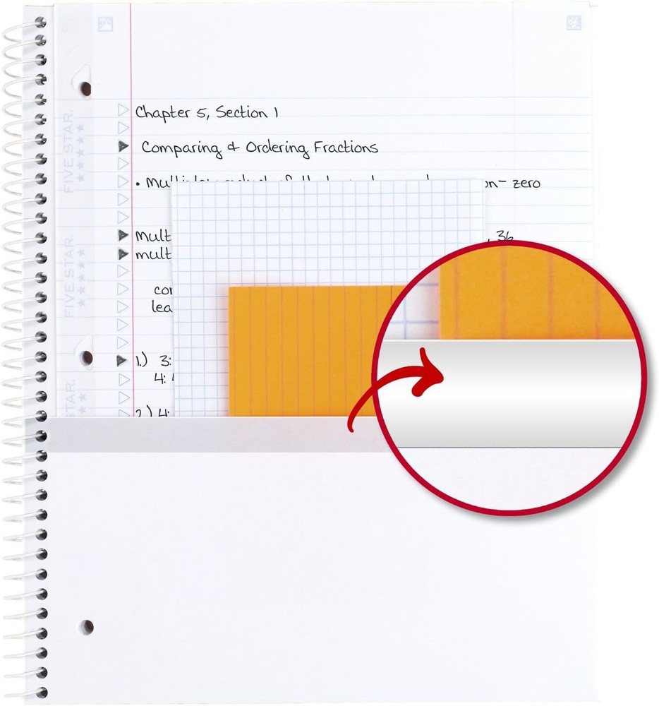 Five Star Spiral Notebooks + Study App, 2 Pack, 1 Subject, College Assorted