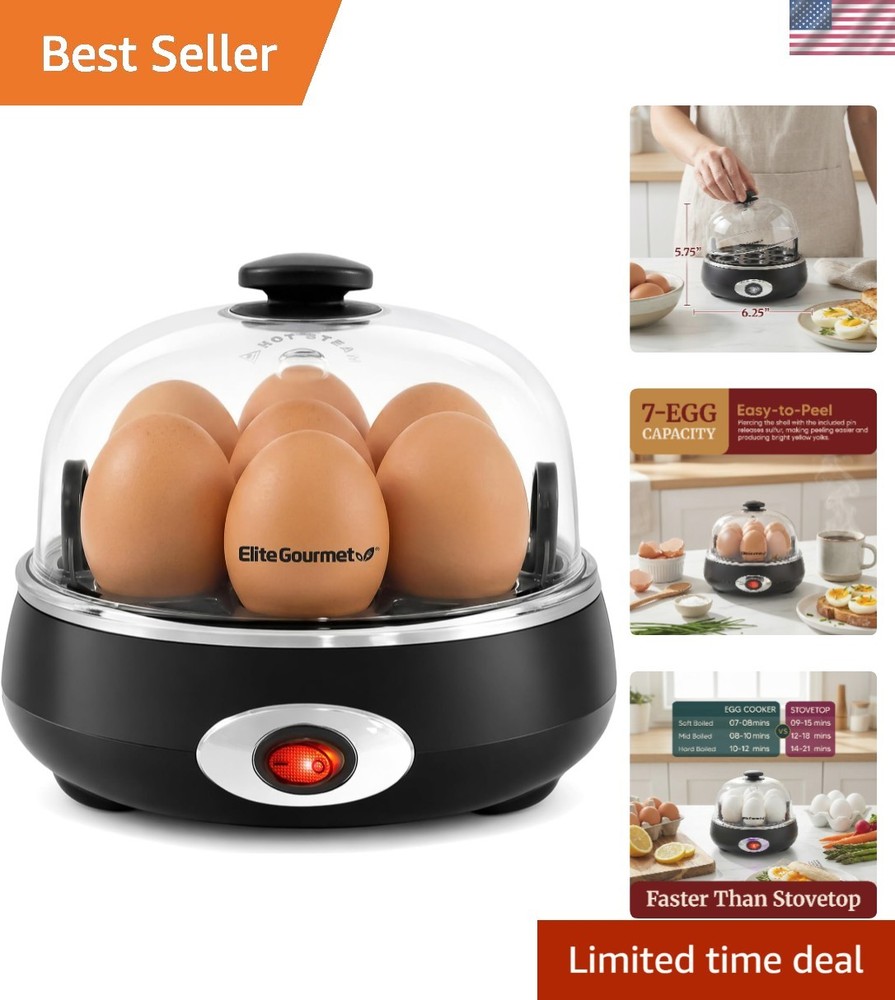 Elegant 7-Egg Rapid Cooker for Perfect Soft, Medium & Hard Boiled Eggs