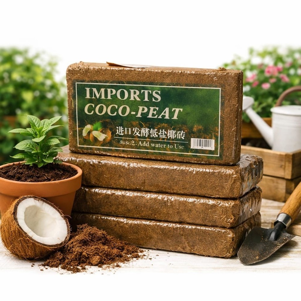 2 Pack Organic Coco Peat Bricks Compressed Coconut Fiber Growing Medium 430 gram