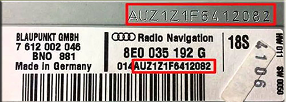 Audi Radio Code Service – Decode PIN for Concert Chorus Beta