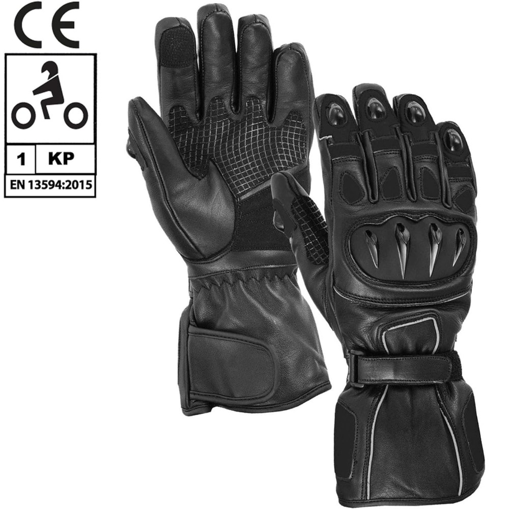 Leather Motorcycle Gloves, Waterproof, with Touch Screen, CE Certified