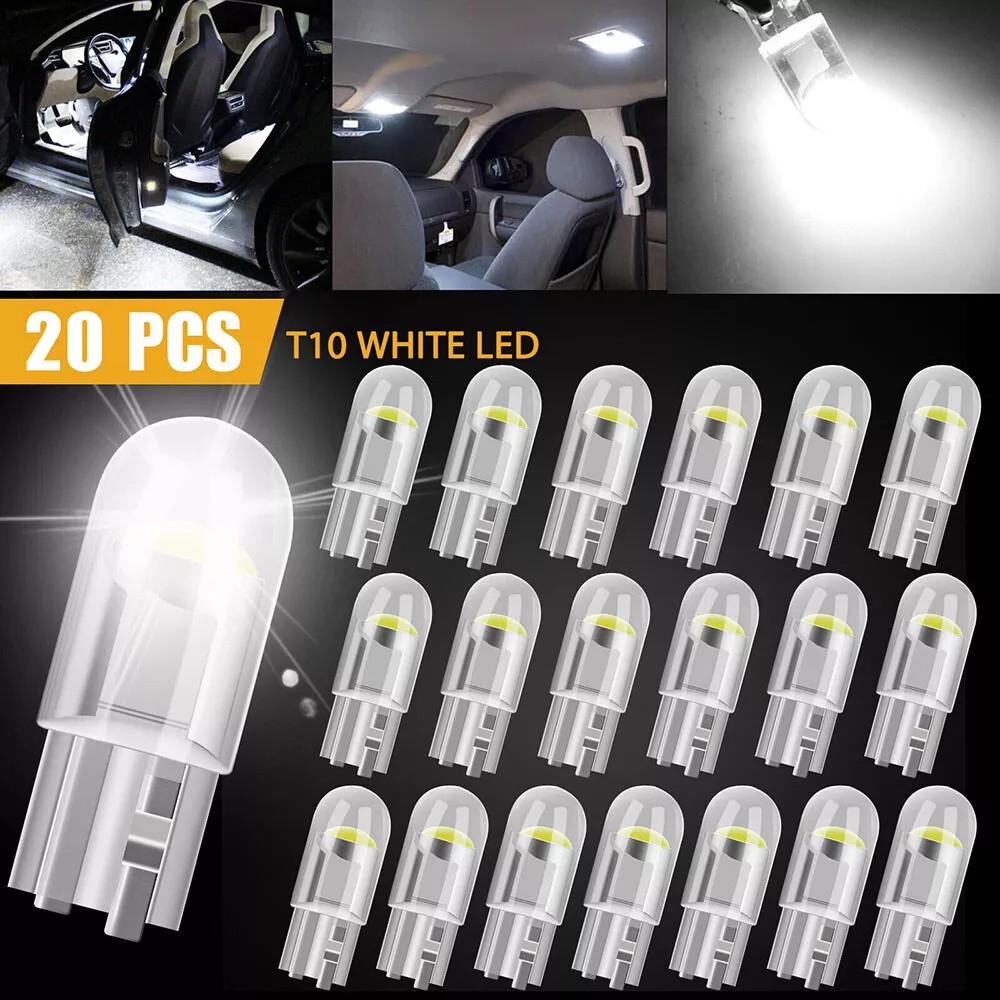 20X Light Bulbs White T10 194 168 W5W 2825 LED Interior Map Dome License Plate