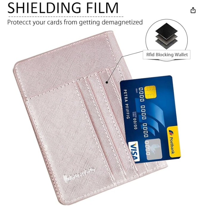 Passport holder pink metallic with RFID blocking