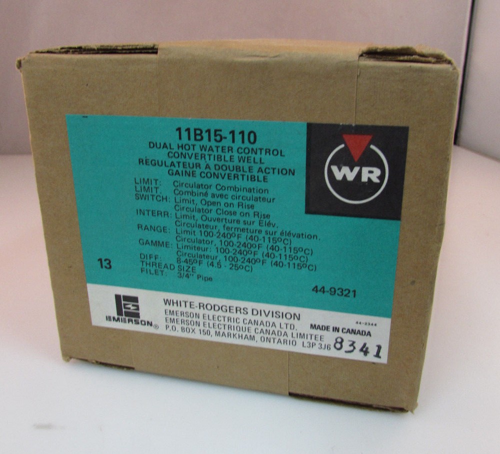 White-Rodgers 11B15-110 Dual Hot Water Control Convertible Well ***NEW***