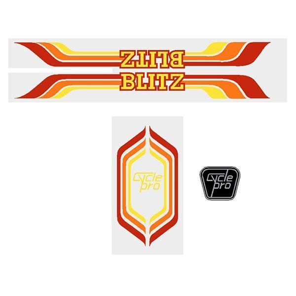 Cycle Pro - BLITZ - Red Orange decal set