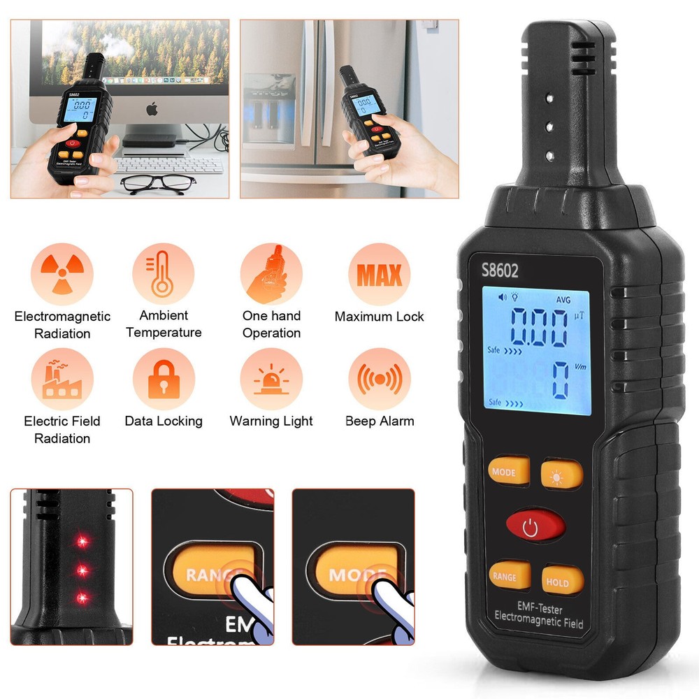 1*Mutilfunction Radiation Detector Dosimeter EMF Meter Electromagnetic Tester