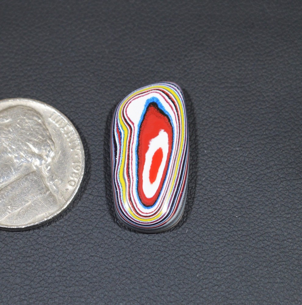 Fordite Cabochon, Shield Shape, Freightliner Fordite EB123
