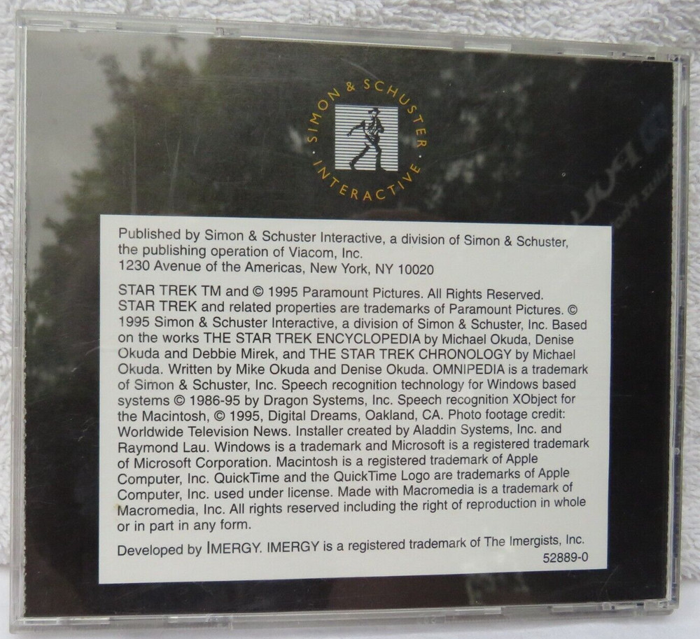 Star Trek Omnipedia Computer Interactive CD Vintage 1995