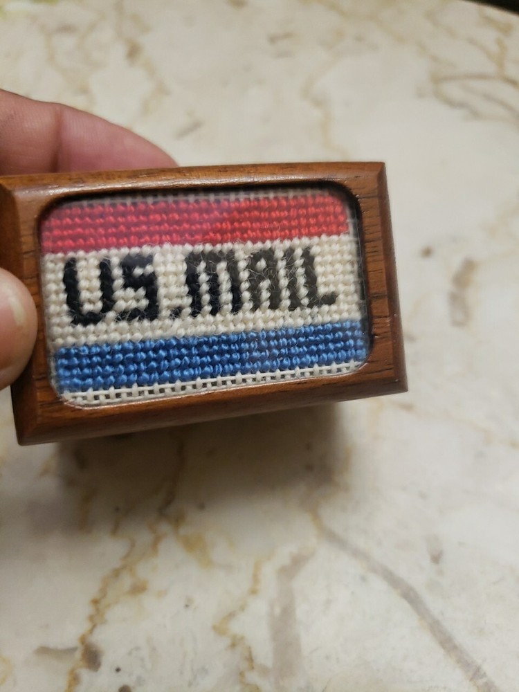 Vintage Wooden Stamp Roll Desktop Dispenser