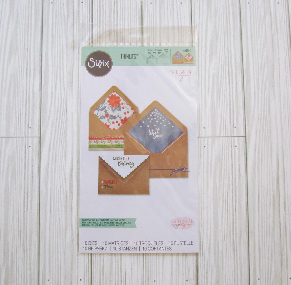 Sizzix Christmas Envelope Liners A2 & A7 Thinlits Die Cut Set