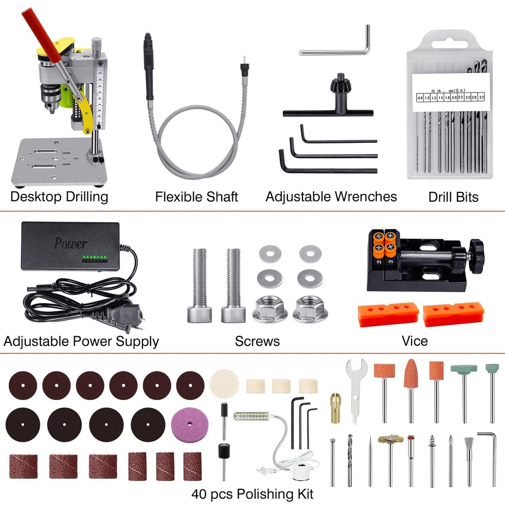 Mini Drill Press, Benchtop Drill Press, Portable Electric Drilling Machine, w...