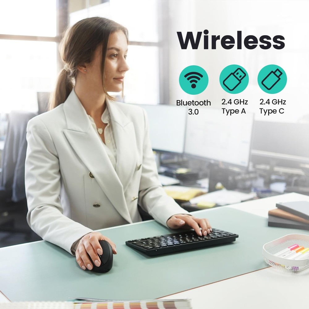 PERIMICE-819B Bluetooth Portable Vertical - Wireless 3-in-1 Multi-Device Spec...
