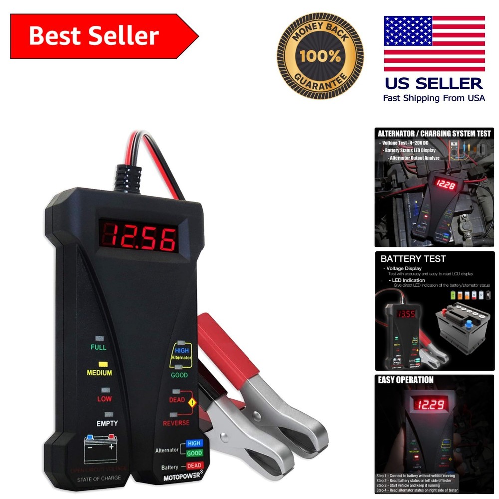 Precision 12V Battery and Charging System Analyzer with Safe Operation Features