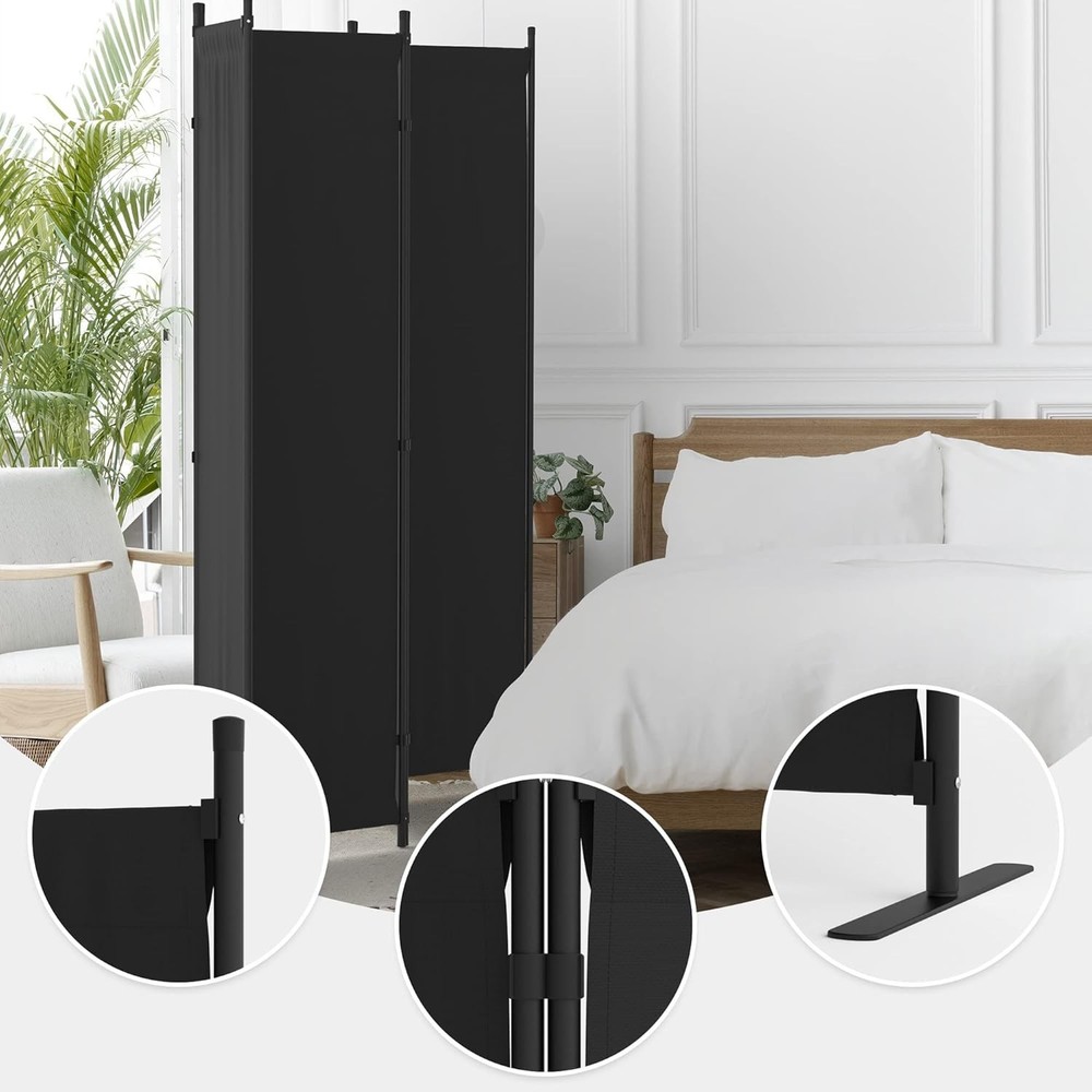 Room Divider, 4 Panel Folding Privacy Screen, 88” Portable Separating with 3 ...