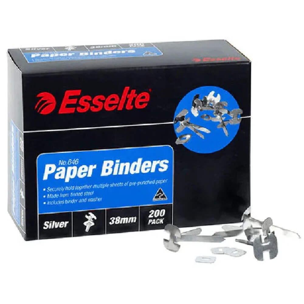 NEW Esselte Paper Binders 38mm Box 200 Celco