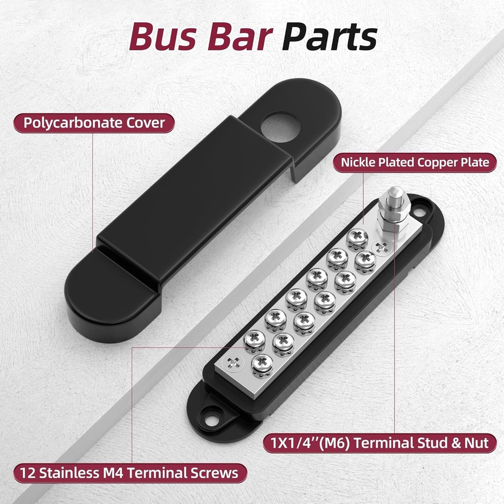 Efficient 12 Volt Battery Busbar – 150A Current Rated Panel for Automotive Use