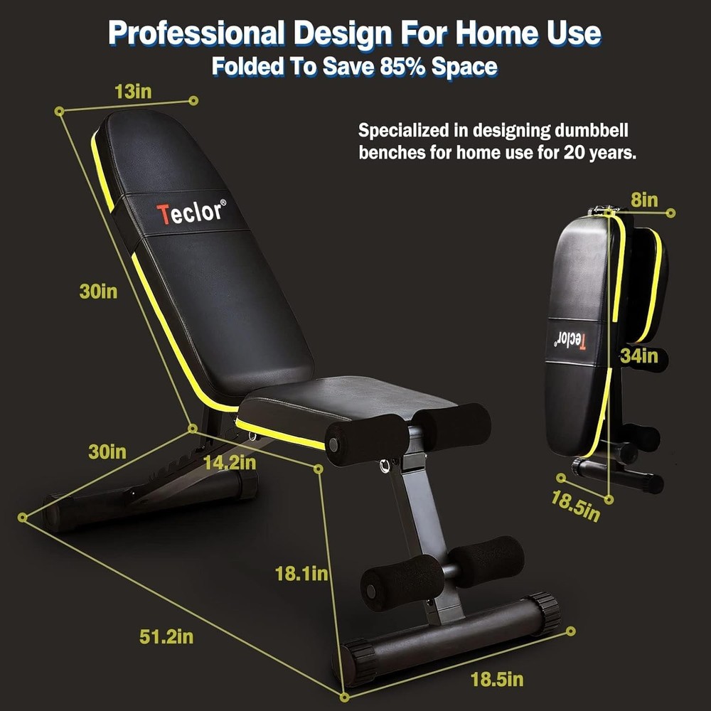 Adjustable Weight Bench Foldable Workout Bench for Home Gym Strength Training