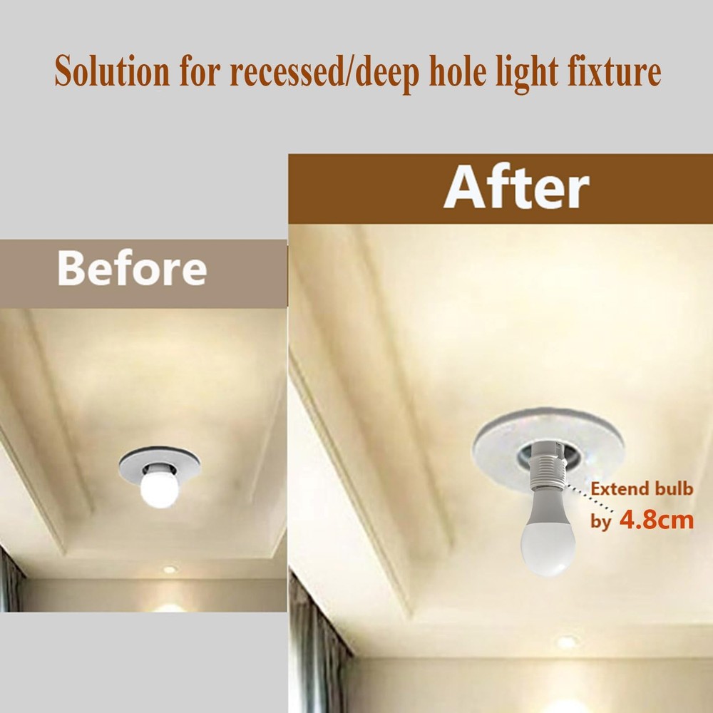 TWDRTDD E26/E27 Socket Extender 2.91" – Light Holder Adapter, 3 Pack