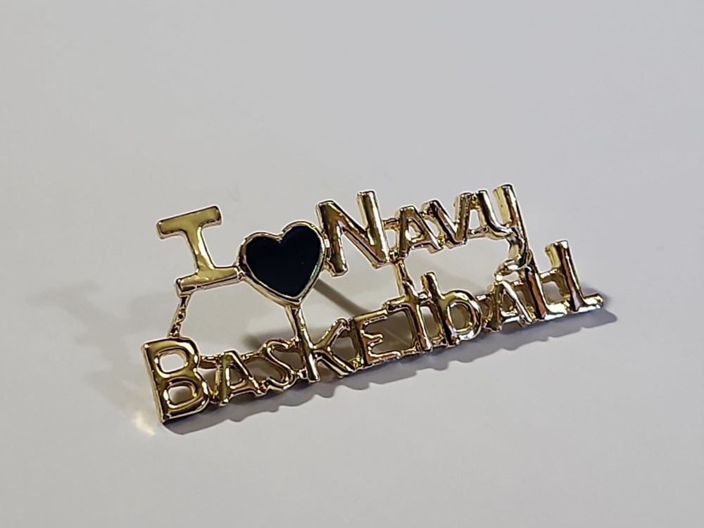 I 💙 Navy Basketball Lapel Hat Jacket Pin