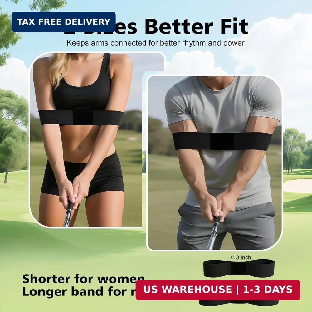 2 Pack Golf Swing Training Aid Swing Correcting Arm Band for Muscle Memory & Bod