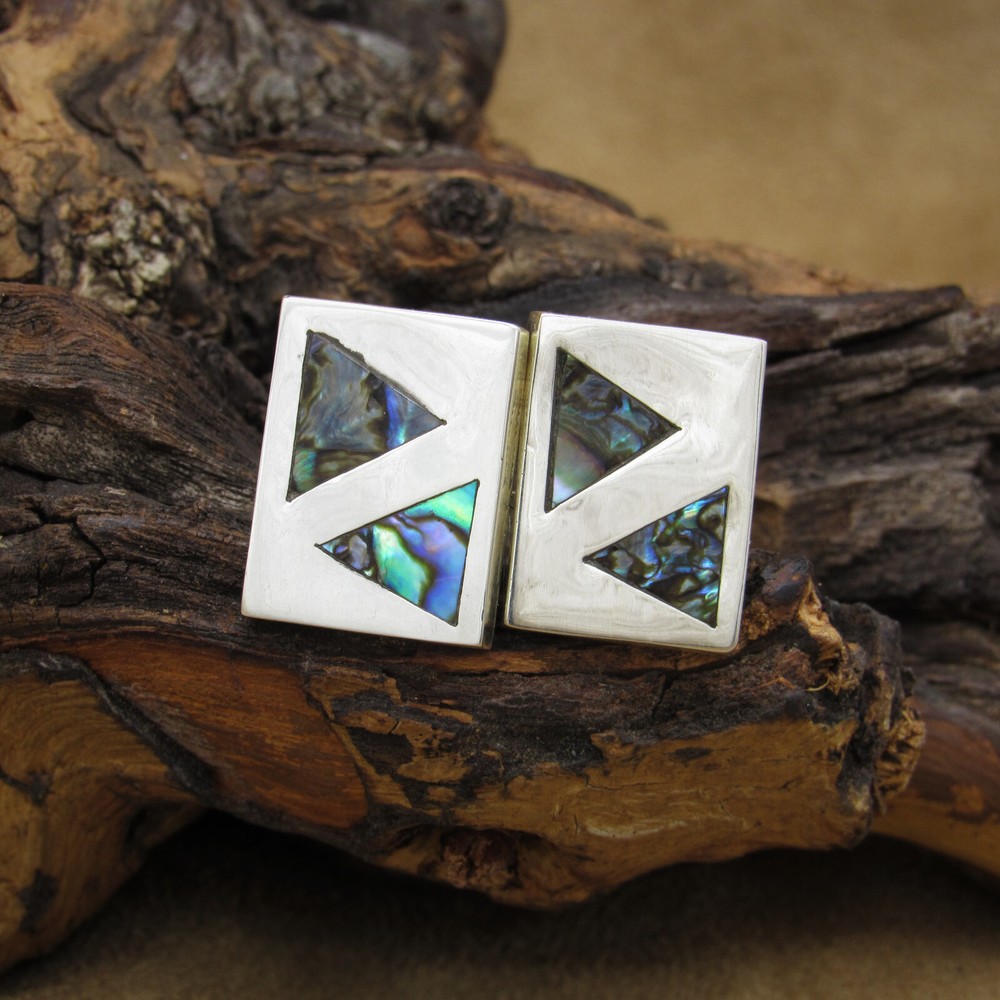 Sterling Silver and Abalone Cuff Links from Mexico