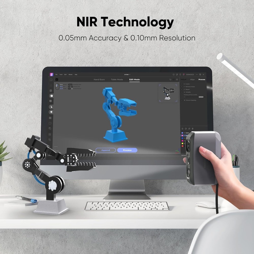 3DMakerpro Moose Lite 3D Scanner For 3D Printing 0.05mm Accuracy 10FPS Scan