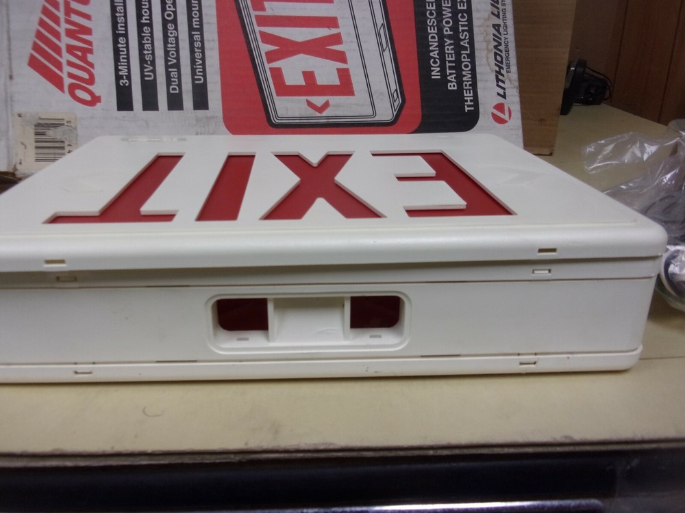 New Lithonia QM S W 3 R 120/277 EL Exit Light