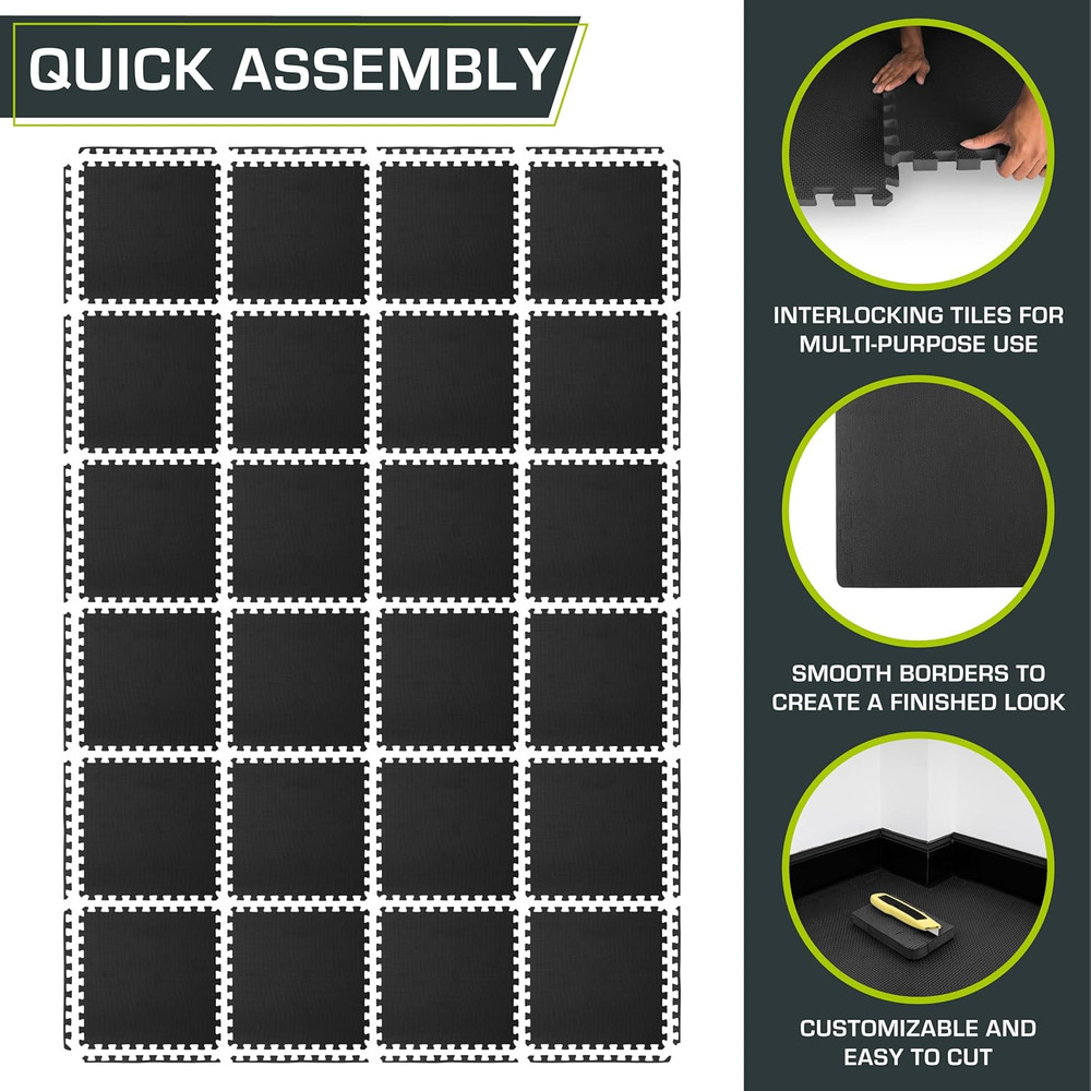 Exercise Puzzle Mat 3/4" - Black-96
