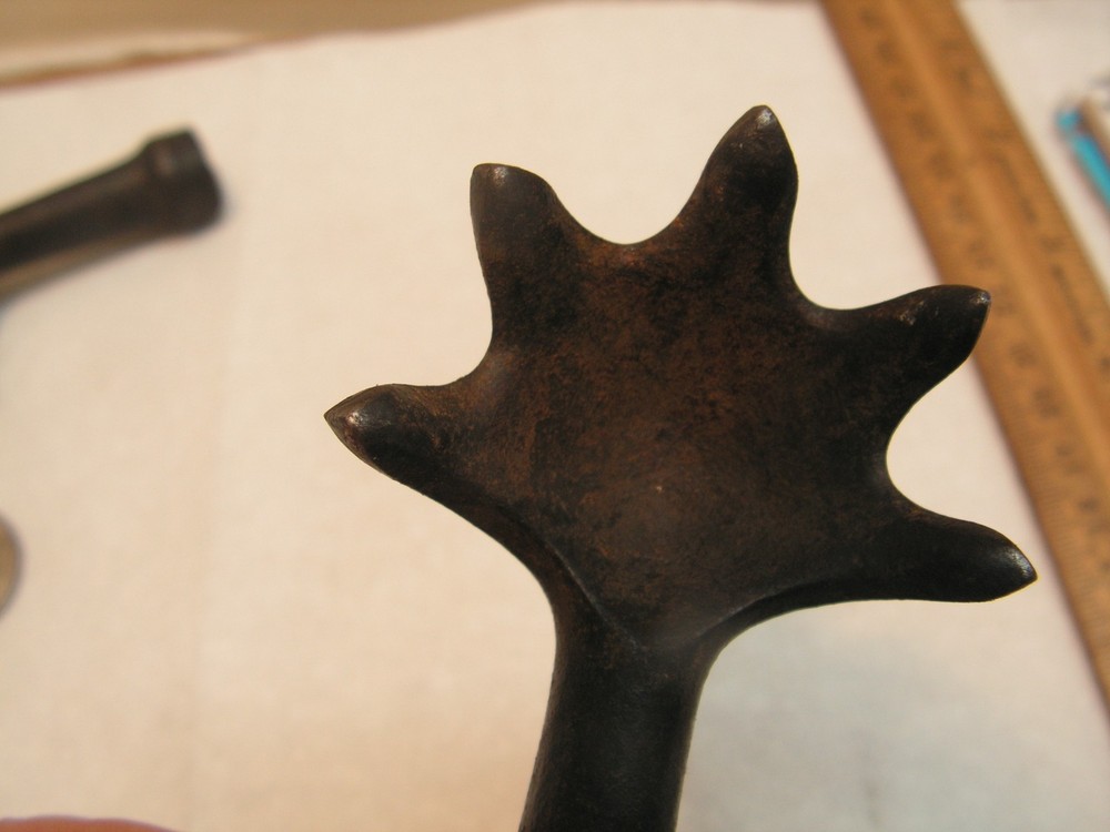 Vintage Antique Wrought Iron Fireplace Fire Pit Tool replacement ends paws, Coal
